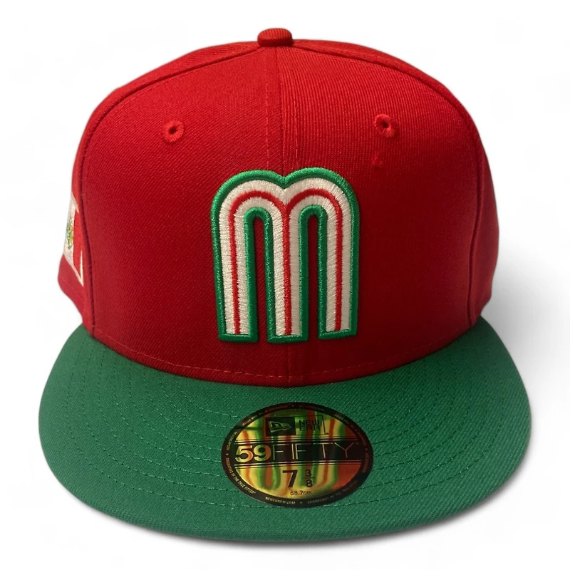 Mexico Red and Green Two Tone Flag Patch Gray UV New Era 59Fifty Fitted Hat