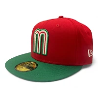 Mexico Red and Green Two Tone Flag Patch Gray UV New Era 59Fifty Fitted Hat