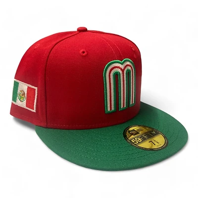 Mexico Red and Green Two Tone Flag Patch Gray UV New Era 59Fifty Fitted Hat