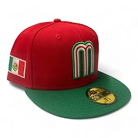 Mexico Red and Green Two Tone Flag Patch Gray UV New Era 59Fifty Fitted Hat