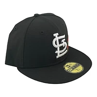 St. Louis Cardinals White on Black with Roses UV New Era 59FIFTY Fitted Hat