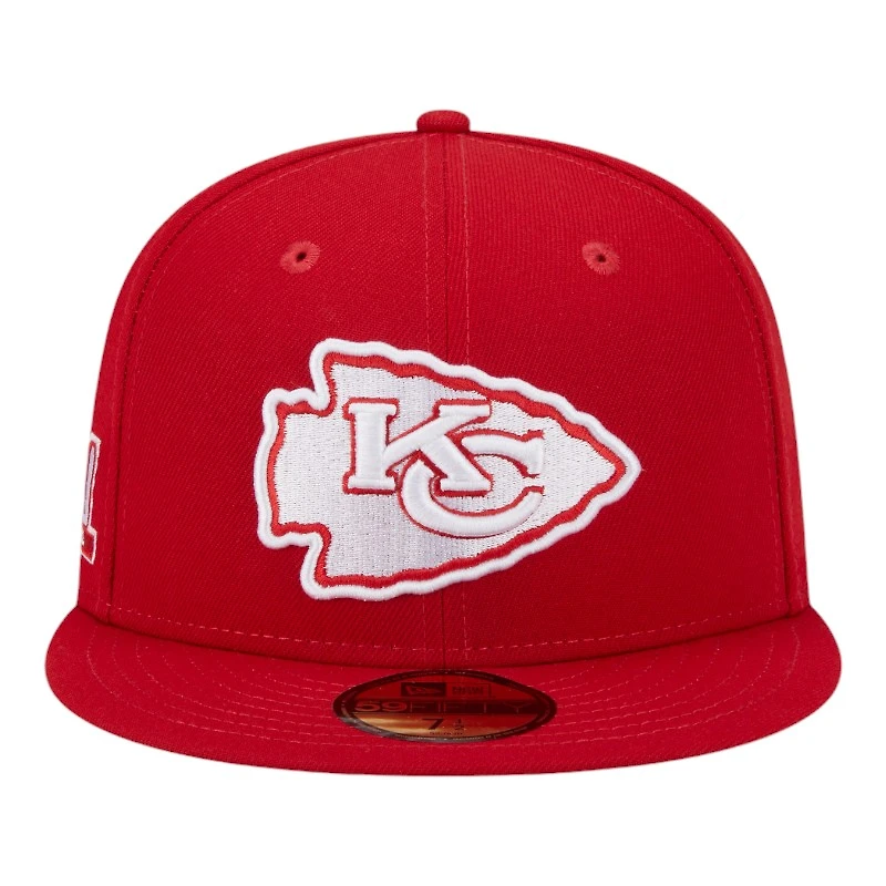 Kansas City Chiefs Scarlet Red Super Bowl LIV Patch Gray UV NFL New Era 59FIFTY Fitted Hat