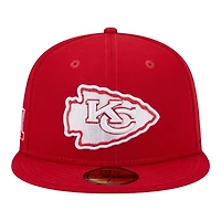 Kansas City Chiefs Scarlet Red Super Bowl LIV Patch Gray UV NFL New Era 59FIFTY Fitted Hat