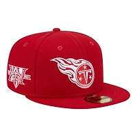 Tennessee Titans Scarlet Red 15 Years Patch Gray UV NFL New Era 59FIFTY Fitted Hat
