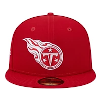 Tennessee Titans Scarlet Red 15 Years Patch Gray UV NFL New Era 59FIFTY Fitted Hat