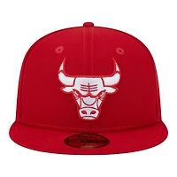 Chicago Bulls Scarlet Red Conference Patch Gray UV NFL New Era 59FIFTY Fitted Hat