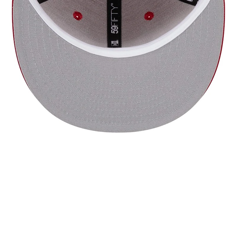 Chicago Bulls Scarlet Red Conference Patch Gray UV NFL New Era 59FIFTY Fitted Hat