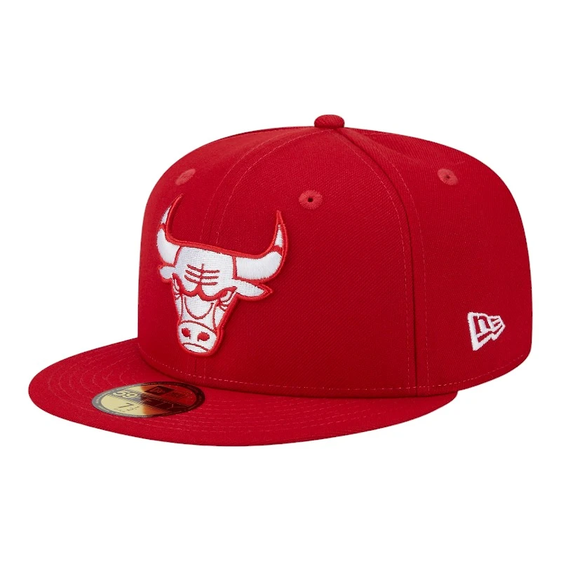 Chicago Bulls Scarlet Red Conference Patch Gray UV NFL New Era 59FIFTY Fitted Hat