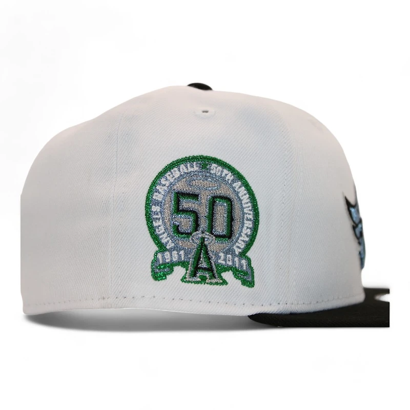 Los Angeles Angels White and Black "DPM Fam Pack" 50th Anniversary Patch Gray UV New Era 59Fifty Fitted Hat