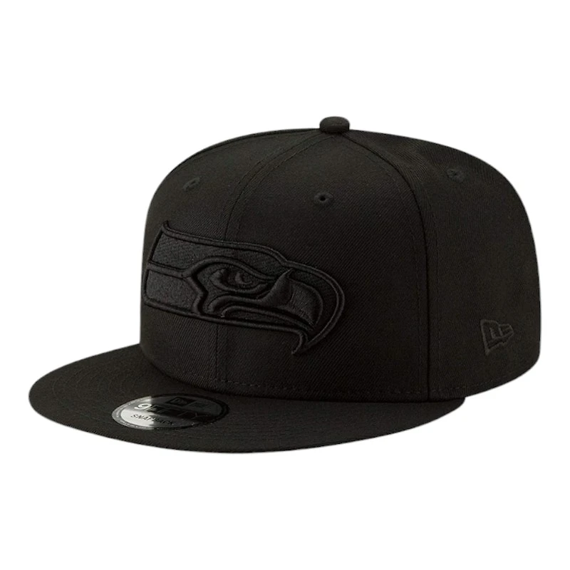 Seattle Seahawks Black on Black with Black UV NFL New Era 9FIFTY Snapback Hat