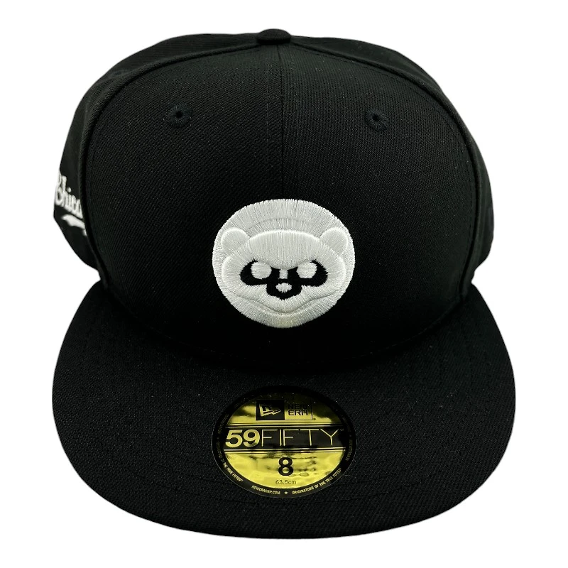 Chicago Cubs Black Script Patch Gray UV New Era 59FIFTY Fitted Hat