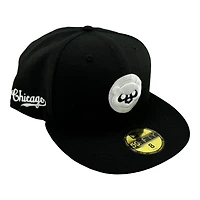 Chicago Cubs Black Script Patch Gray UV New Era 59FIFTY Fitted Hat