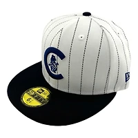 Chicago Cubs White and Navy Pinstripe Dark UV New Era 59FIFTY Fitted Hat