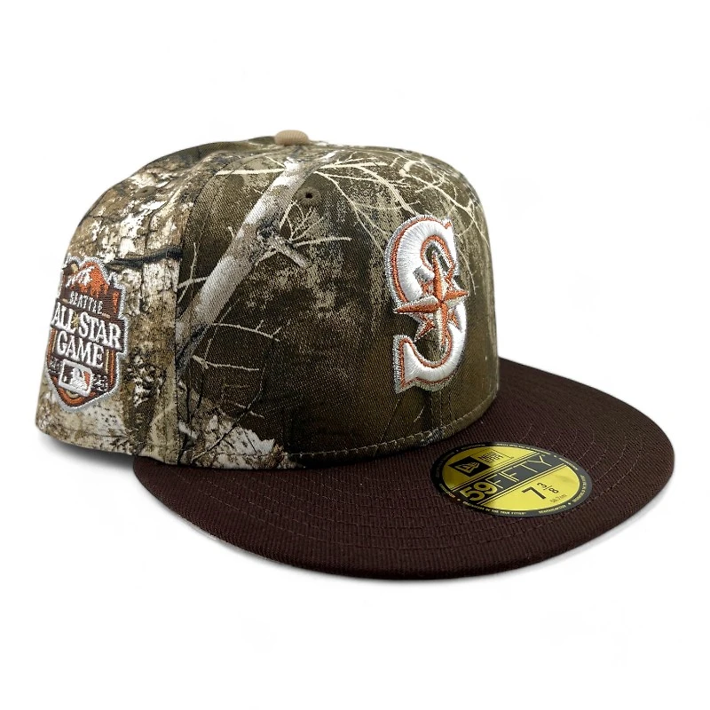 Seattle Mariners Realtree and Brown 2023 ASG Patch Gray UV New Era 59FIFTY Fitted Hat