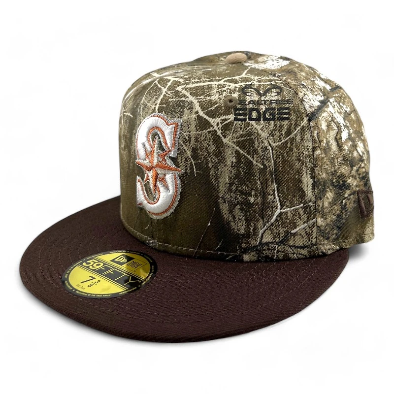 Seattle Mariners Realtree and Brown 2023 ASG Patch Gray UV New Era 59FIFTY Fitted Hat