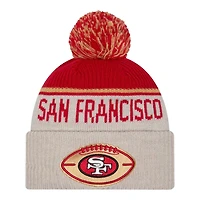 San Francisco 49ers 2024 NFL Sideline Historic Pom Cuffed Knit Beanie Hat