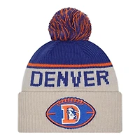 Denver Broncos 2024 NFL Sideline Historic Pom Cuffed Knit Beanie Hat