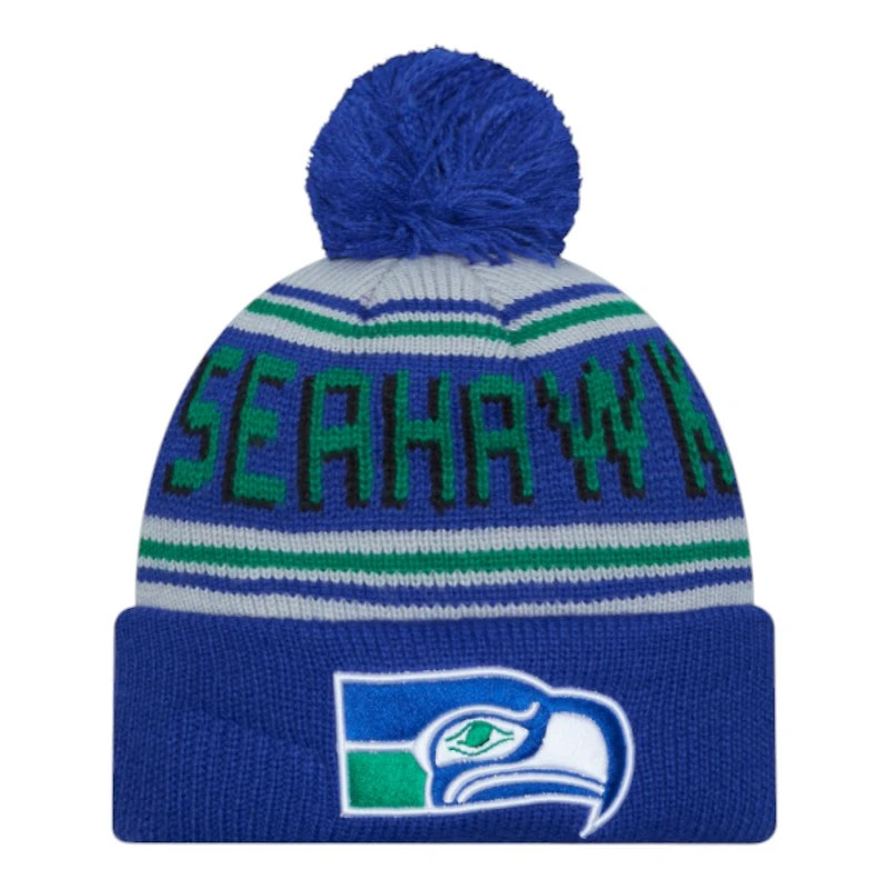 Seattle Seahawks Throwback Evergreen Wordmark New Era Knit Beanie Hat