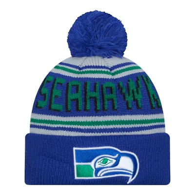 Seattle Seahawks Throwback Evergreen Wordmark New Era Knit Beanie Hat