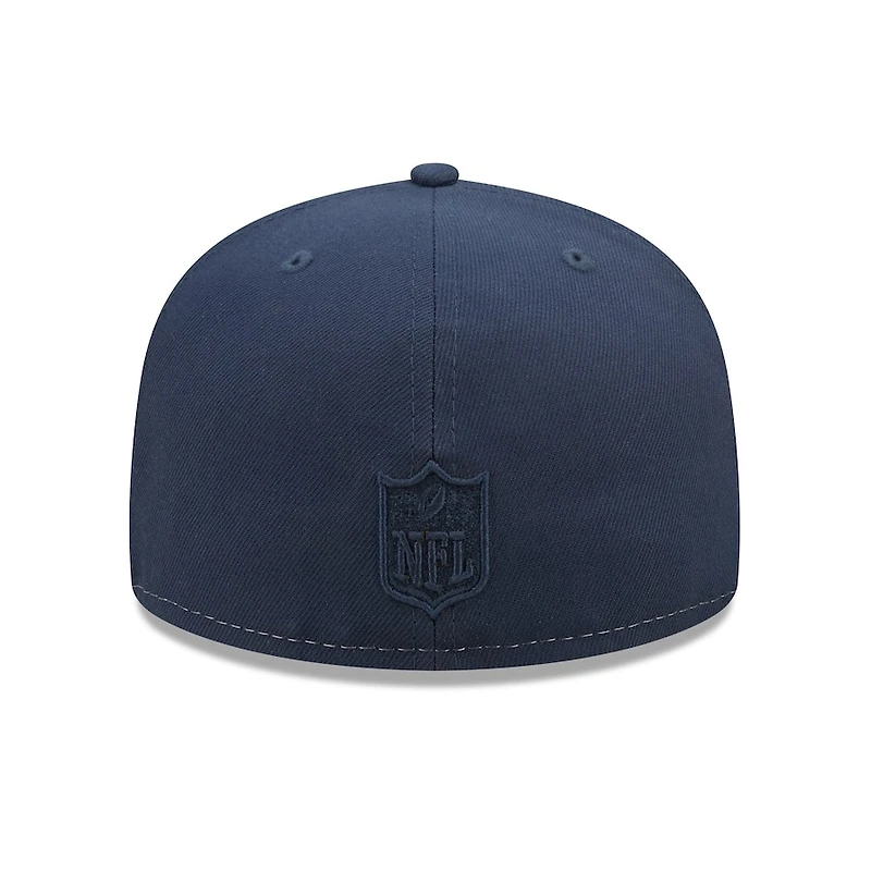 Seattle Seahawks Chrome and Navy Tonal Super Bowl XLVIII Patch Gray UV New Era 59FIFTY Fitted Hat