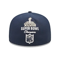 Seattle Seahawks Navy SB XLVIII Champs Patch Gray UV New Era 59FIFTY Fitted Hat