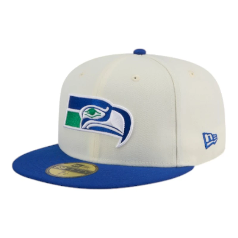 Seattle Seahawks Chrome and Royal Blue Gray UV New Era 59FIFTY Fitted Hat