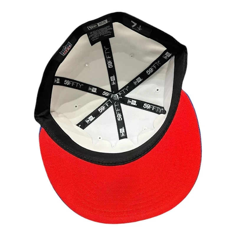 Las Vegas Raiders Optic White and Blue 1998 Draft Patch Red UV New Era 59FIFTY Fitted Hat