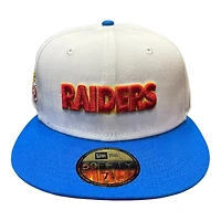 Las Vegas Raiders Optic White and Blue 1998 Draft Patch Red UV New Era 59FIFTY Fitted Hat