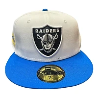 Las Vegas Raiders Optic White and Blue Super Bowl Patch Red UV New Era 59FIFTY Fitted Hat
