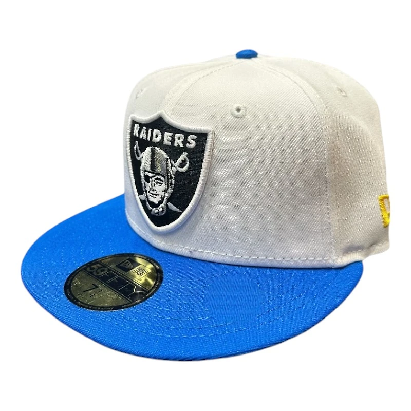 Las Vegas Raiders Optic White and Blue Super Bowl Patch Red UV New Era 59FIFTY Fitted Hat