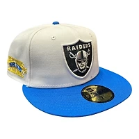 Las Vegas Raiders Optic White and Blue Super Bowl Patch Red UV New Era 59FIFTY Fitted Hat