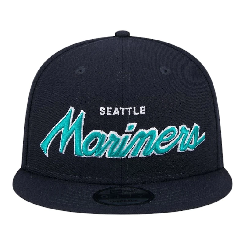 Seattle Mariners Navy Script Wordmark Logo Patch New Era 9FIFTY Snapback Hat