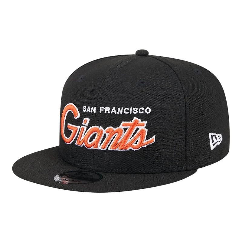 San Francisco Giants Black Script Wordmark Logo Patch New Era 9FIFTY Snapback Hat