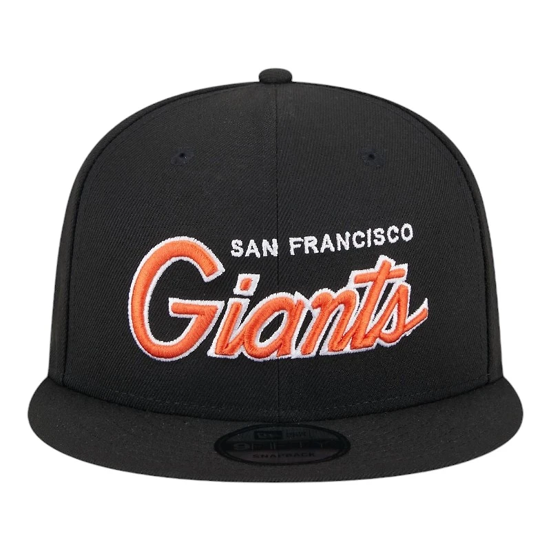 San Francisco Giants Black Script Wordmark Logo Patch New Era 9FIFTY Snapback Hat
