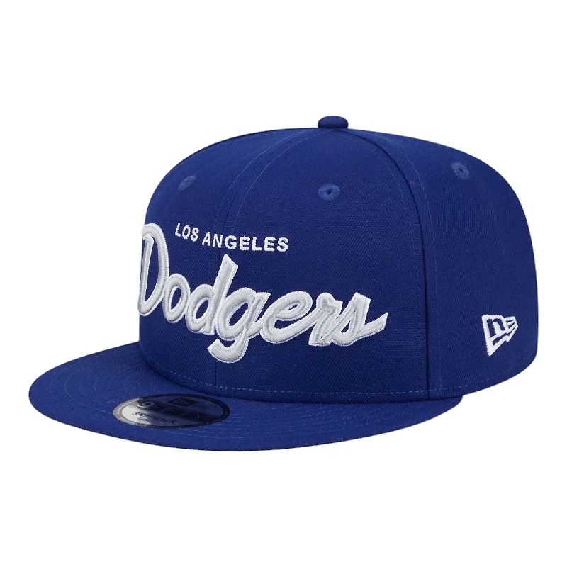 Los Angeles Dodgers Royal Blue Script Wordmark Logo Patch New Era 9FIFTY Snapback Hat