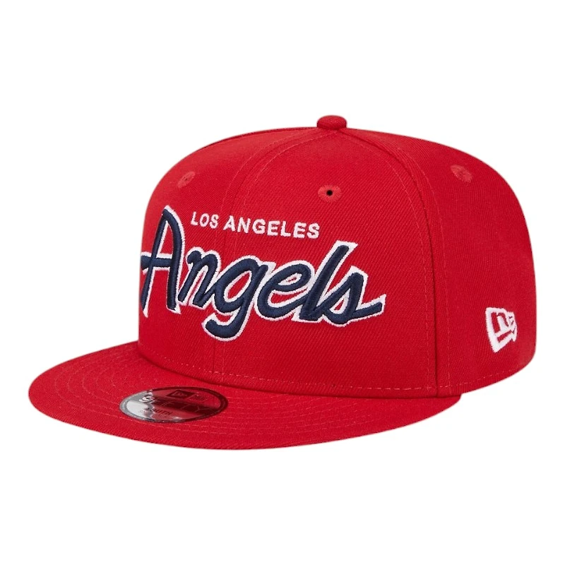 Los Angeles Angels Red Script Wordmark Logo Patch New Era 9FIFTY Snapback Hat