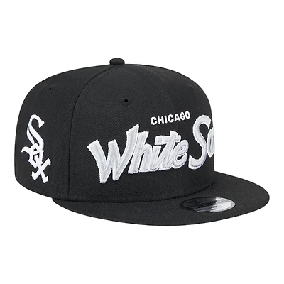 Chicago White Sox Script Wordmark Logo Patch New Era 9FIFTY Snapback Hat