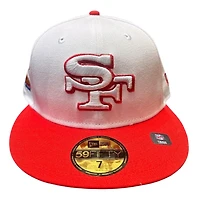 San Francisco 49ers Optic White and Red Hawaii 2001 Pro Bowl Patch Kelly Green UV New Era 59FIFTY Fitted Hat