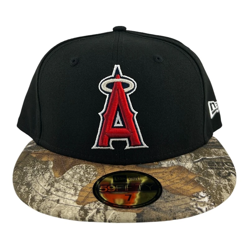 Los Angeles Angels Black and Realtree Gray UV New Era 59FIFTY Fitted Hat