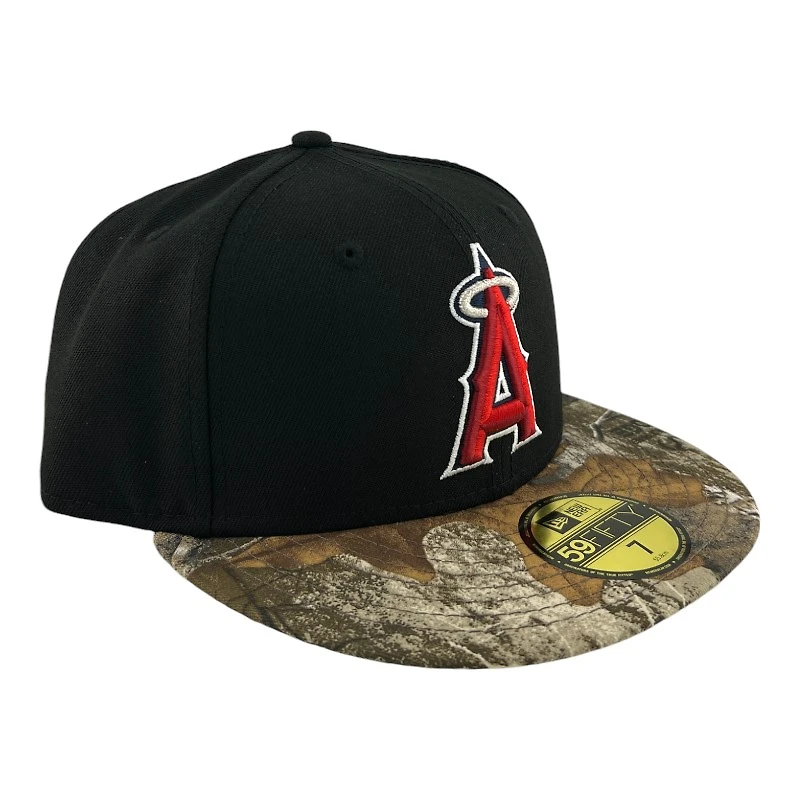 Los Angeles Angels Black and Realtree Gray UV New Era 59FIFTY Fitted Hat
