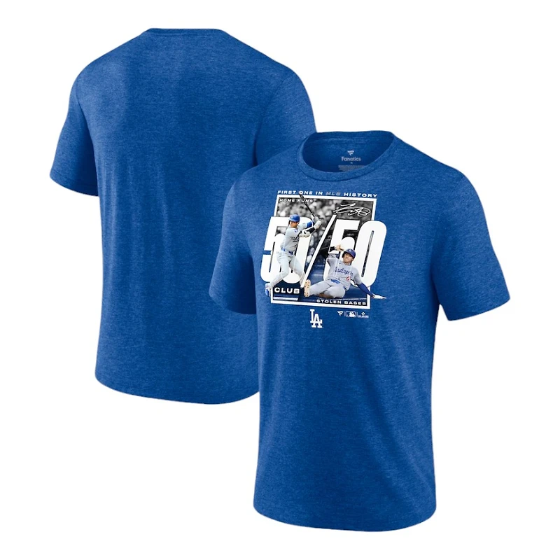 Shohei Ohtani Los Angeles Dodgers Heather Royal 50-50 Club T-Shirt