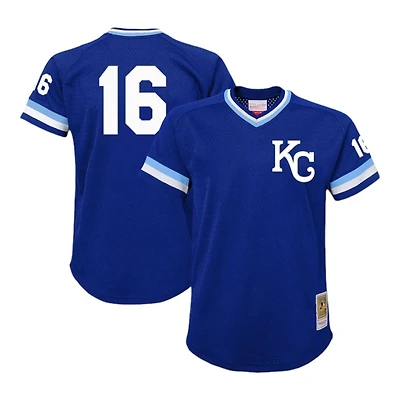 Youth Kansas City Royals Bo Jackson Mitchell & Ness Royal Cooperstown Mesh Batting Practice Jersey