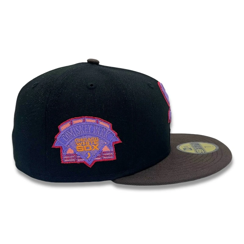 Chicago White Sox Black and Brown Comiskey Park Patch Purple UV New Era 59FIFTY Fitted Hat