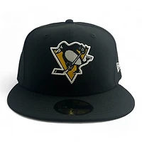 Pittsburgh Penguins Black Basic NHL New Era 59FIFTY Fitted Hat