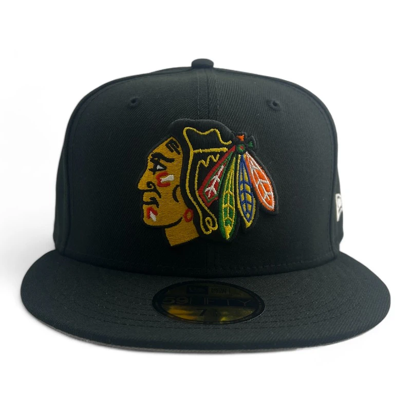 Chicago Blackhawks Black Basic NHL New Era 59FIFTY Fitted Hat