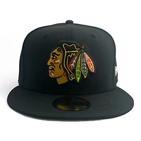 Chicago Blackhawks Black Basic NHL New Era 59FIFTY Fitted Hat