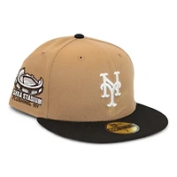 New York Mets Tan and Black "DPM FittedHat Pack" Shea Stadium Patch Gray UV Era 59Fifty Fitted Hat