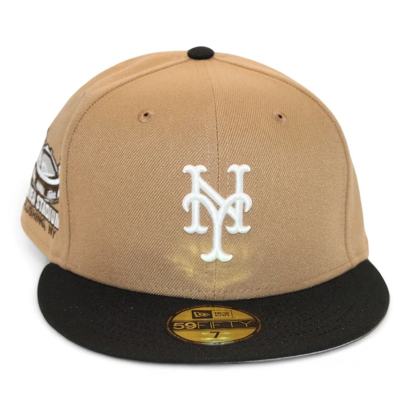 New York Mets Tan and Black "DPM FittedHat Pack" Shea Stadium Patch Gray UV Era 59Fifty Fitted Hat