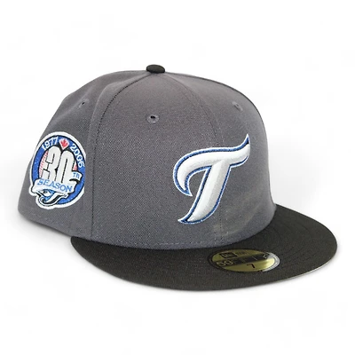 Toronto Blue Jays Graphite and Black "DPM FittedHat Pack" 30th Anniversary Patch Gray UV New Era 59Fifty Fitted Hat