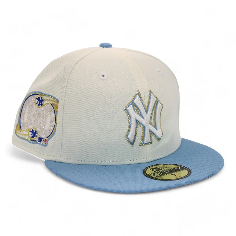 New York Yankees Cream and Sky Blue "DPM FittedHat Pack" Subway Series Patch Gray UV Era 59Fifty Fitted Hat